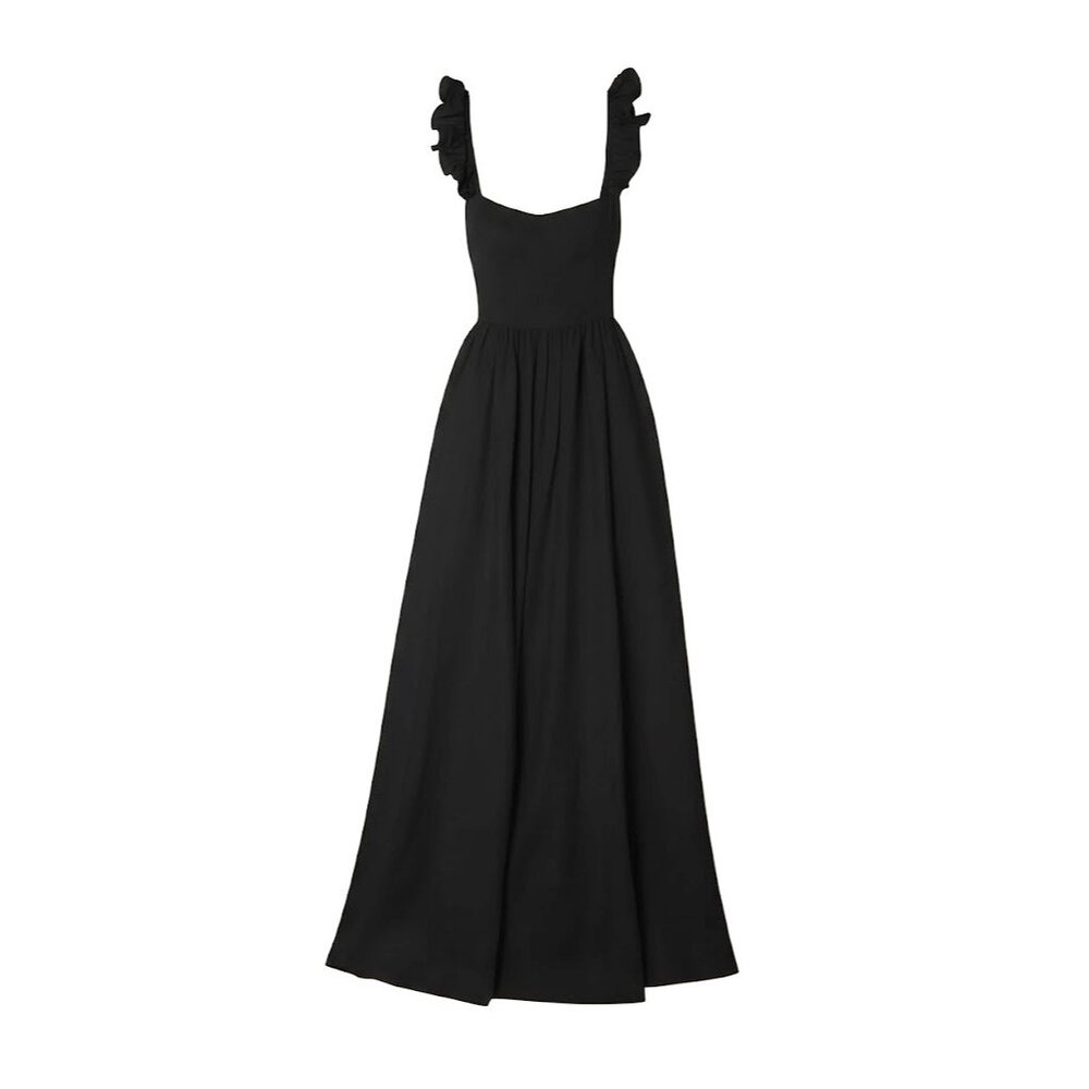 NWT Reformation Vecchio in Black Linen Tie Back Maxi Tank Dress 8 $388 - Picture 3 of 10